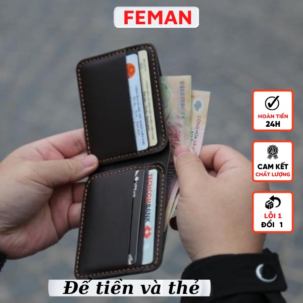 Ví Da Nam Bóp Da Bò Cao Cấp Dáng Ngang Cao Cấp BDB