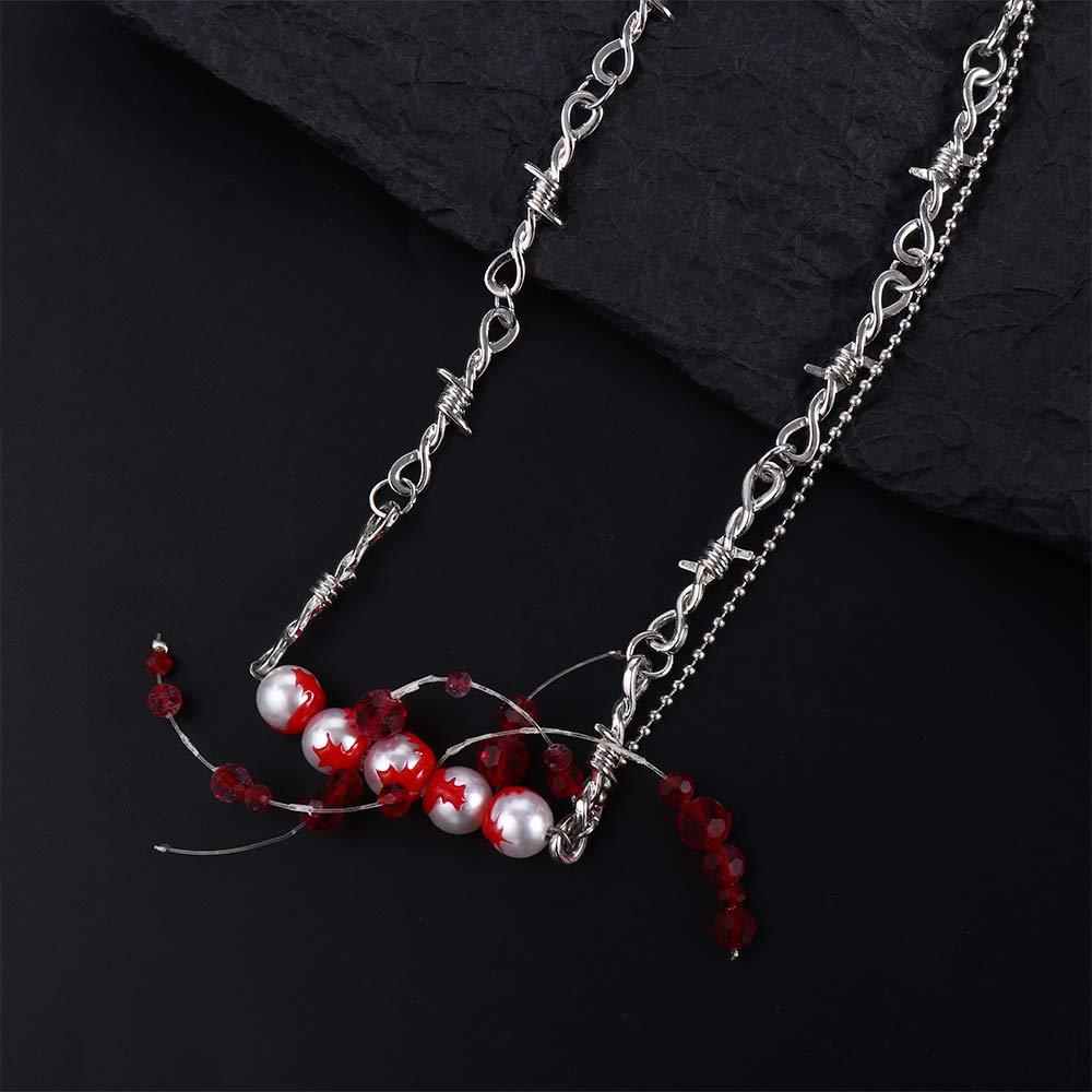 ANEMONE Vòng Cổ Tua Rua Màu Sắc Đơn Giản Phong Cách Gothic Hàn Quốc