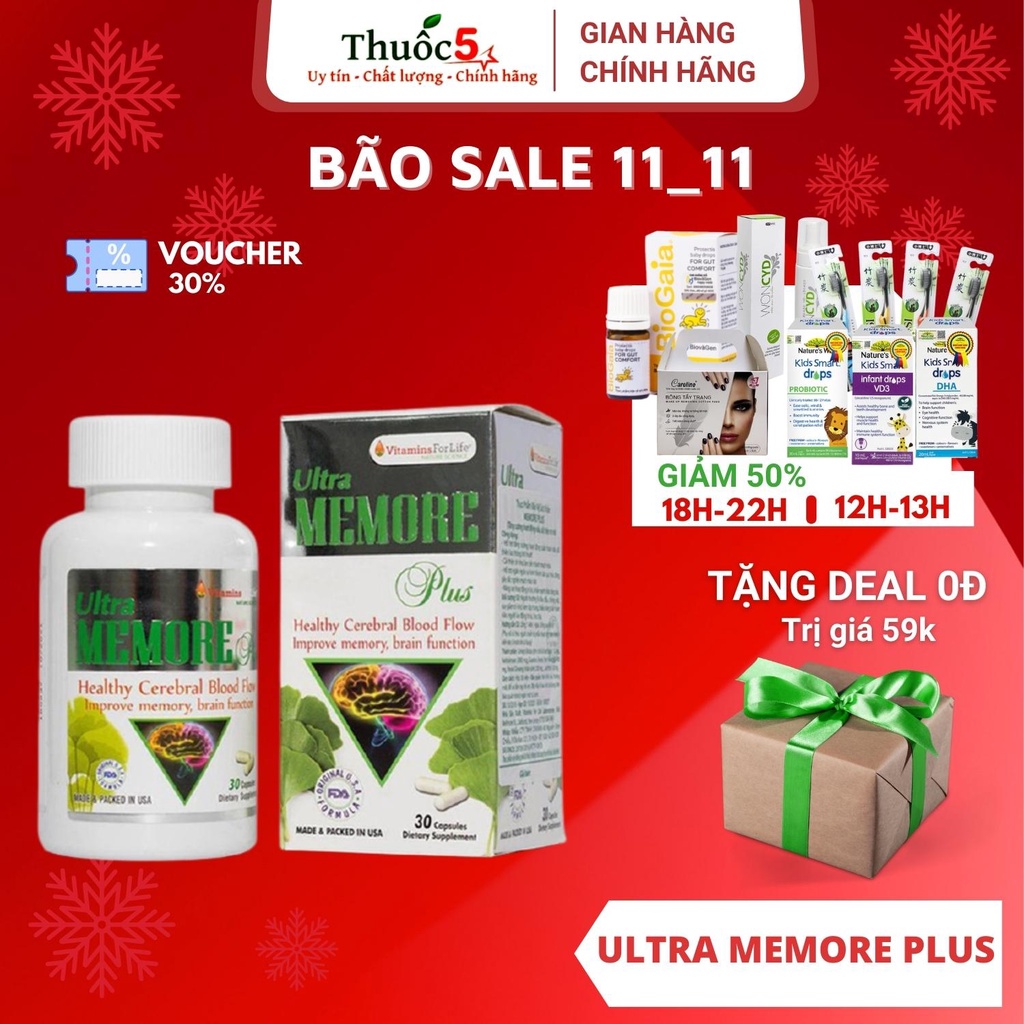 [GIÁ GỐC] Ultra Memore Plus - Tăng cường hoạt động tuần hoàn não