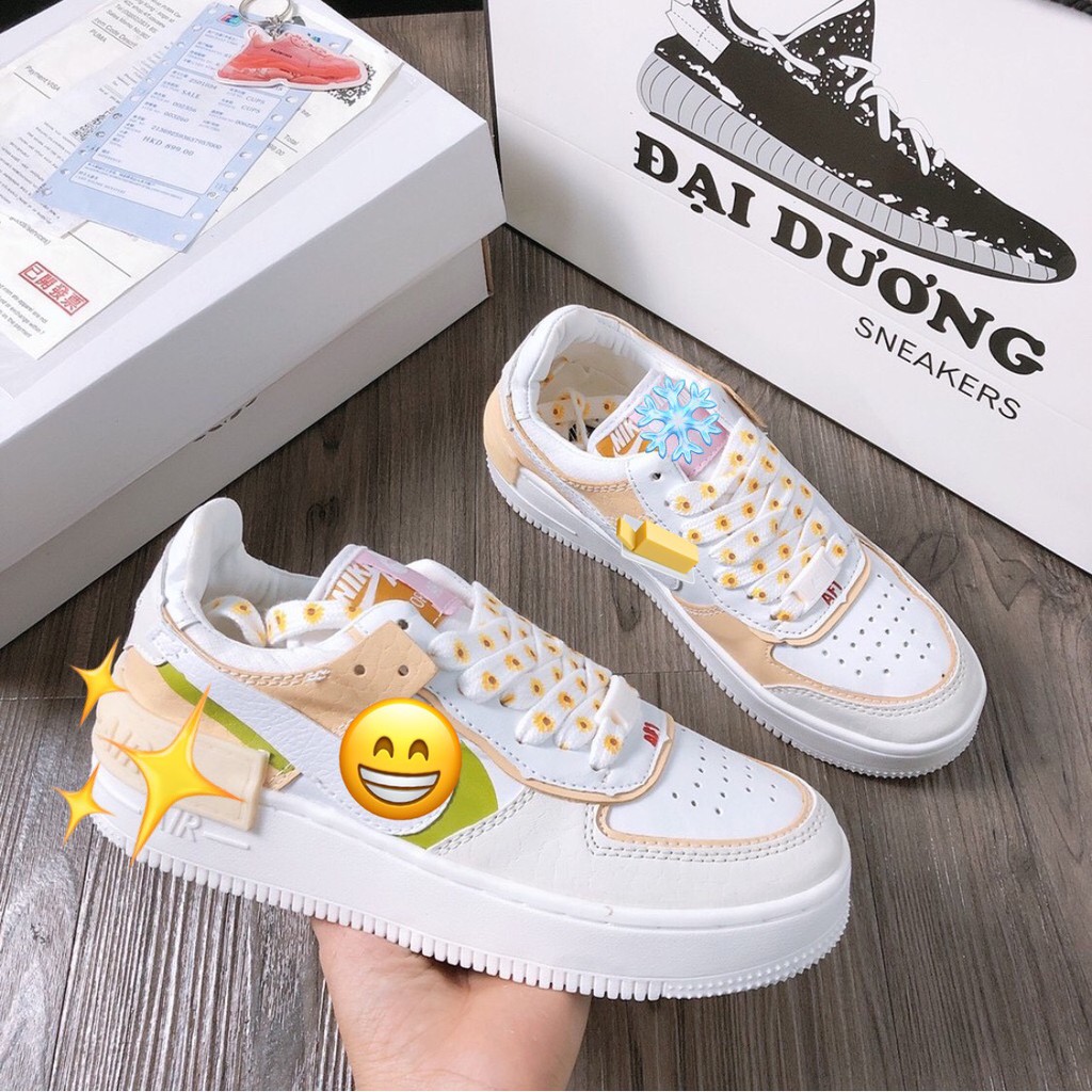 giày Force hoa cúc vàng foce hoa cúc vàng giày af1 hoa cúc giày air force 1 cúc vàng giày tăng chiều cao giày nữ