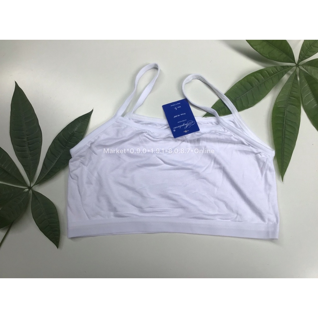 Áo lót lá lửng 2 dây 2 lớp cho bé gái tuổi dậy thì chất cotton cao cấp