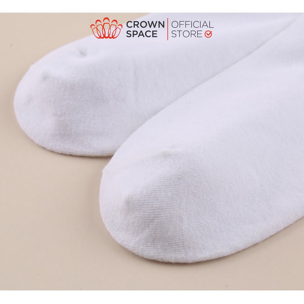 Tất Trắng Cao Cấp Crown Space Cho Bé Trai Bé Gái Đi Học PKT21630 – Cotton Len, Thoáng Khí – Kết hợp với Giày Shool Shoes