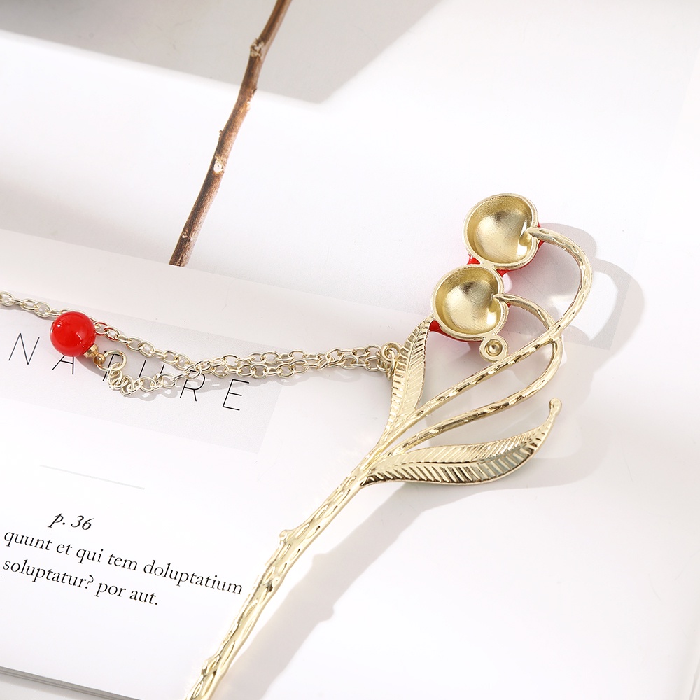 Haimeikang Kẹp Tóc Kim Loại Hình Hoa Lily / Bươm Bướm / Trái Cây Đơn Giản Chất Lượng Cao Thời Trang