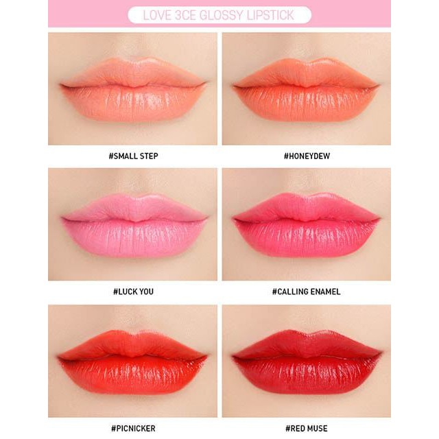 SON 3CE GLOSSY LIPSTICK & VELVET LIPSTICK