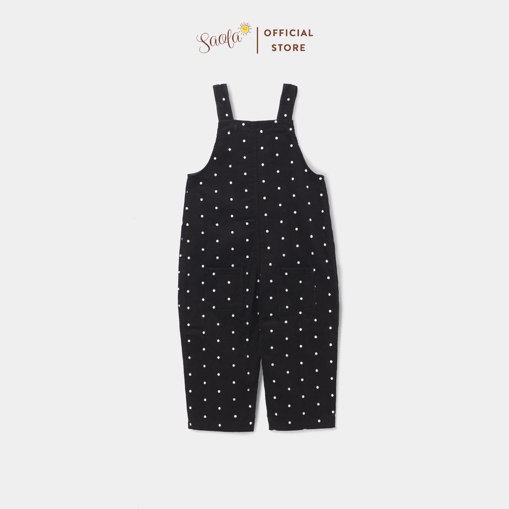 Quần Yếm Nhung Tăm Cao Cấp Họa Tiết Chấm Bi Đáng Yêu Cho Bé - MEGAN OVERALLS - JSCD001 - SAOLA KIDS CLOTHING