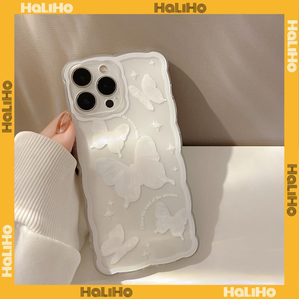 iPhone Case Silicone Soft Case Clear Case Wave Non-Slip Shockproof Camera Full Coverage Protection Butterfly Simple For iPhone 13 Pro Max iPhone 12 Pro Max iPhone 11 iPhone 7 Plus