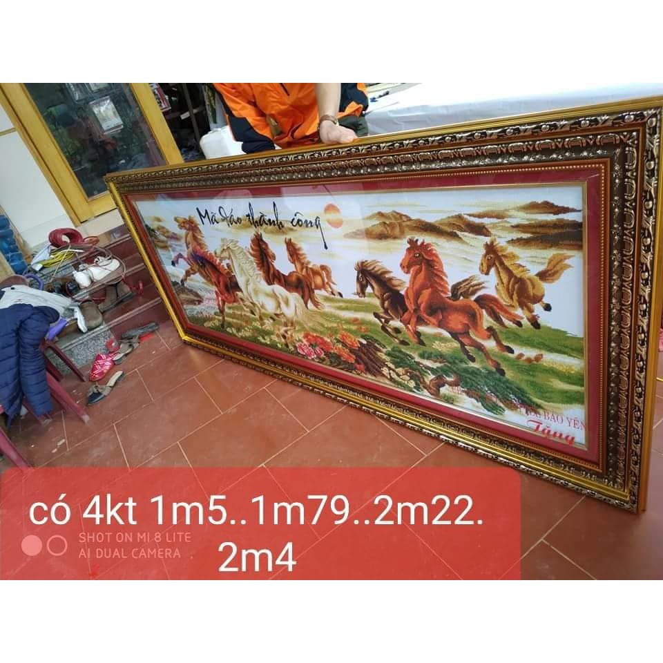 Tranh Thêu Chữ Thập MÃ ĐÁO THÀNH CÔNG thêu sẵn đã thành phẩm