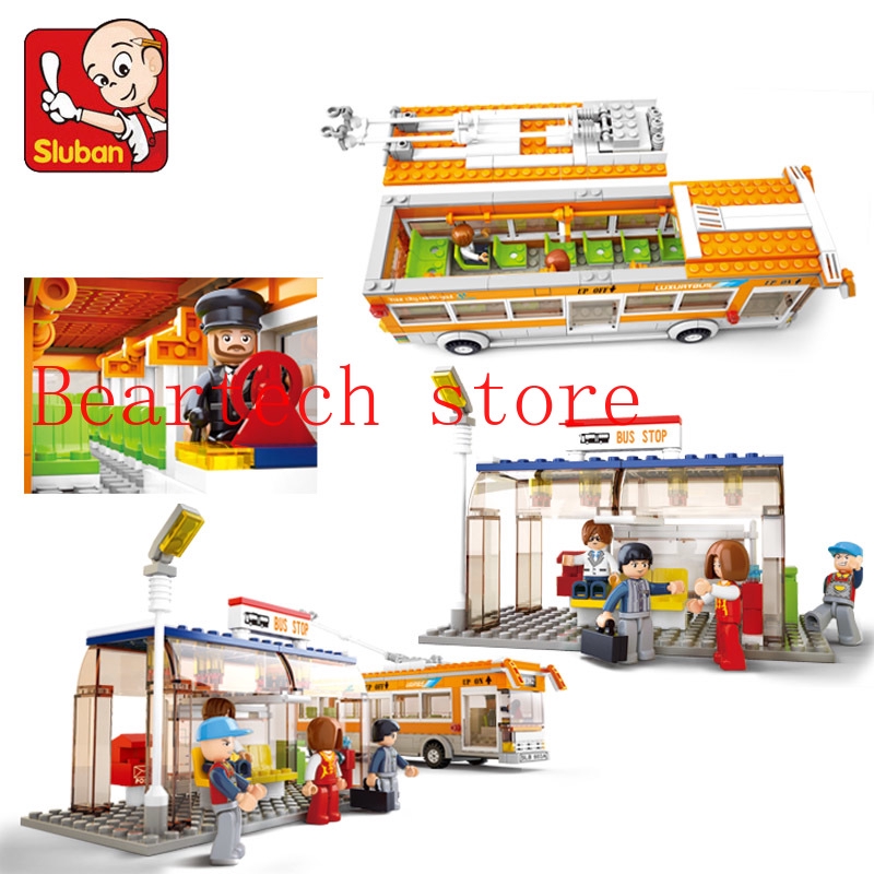 Sluban 032 bộ đồ chơi lego mô hình xe buýt thành phố cho trẻ em