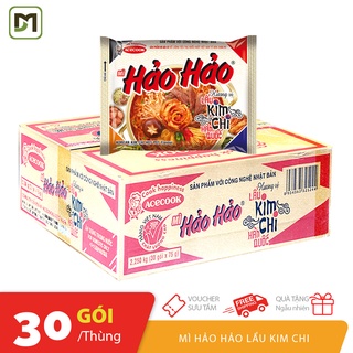 Thùng 30 gói x 75gr mì Hảo Hảo hương vị lẩu kim chi Hàn Quốc