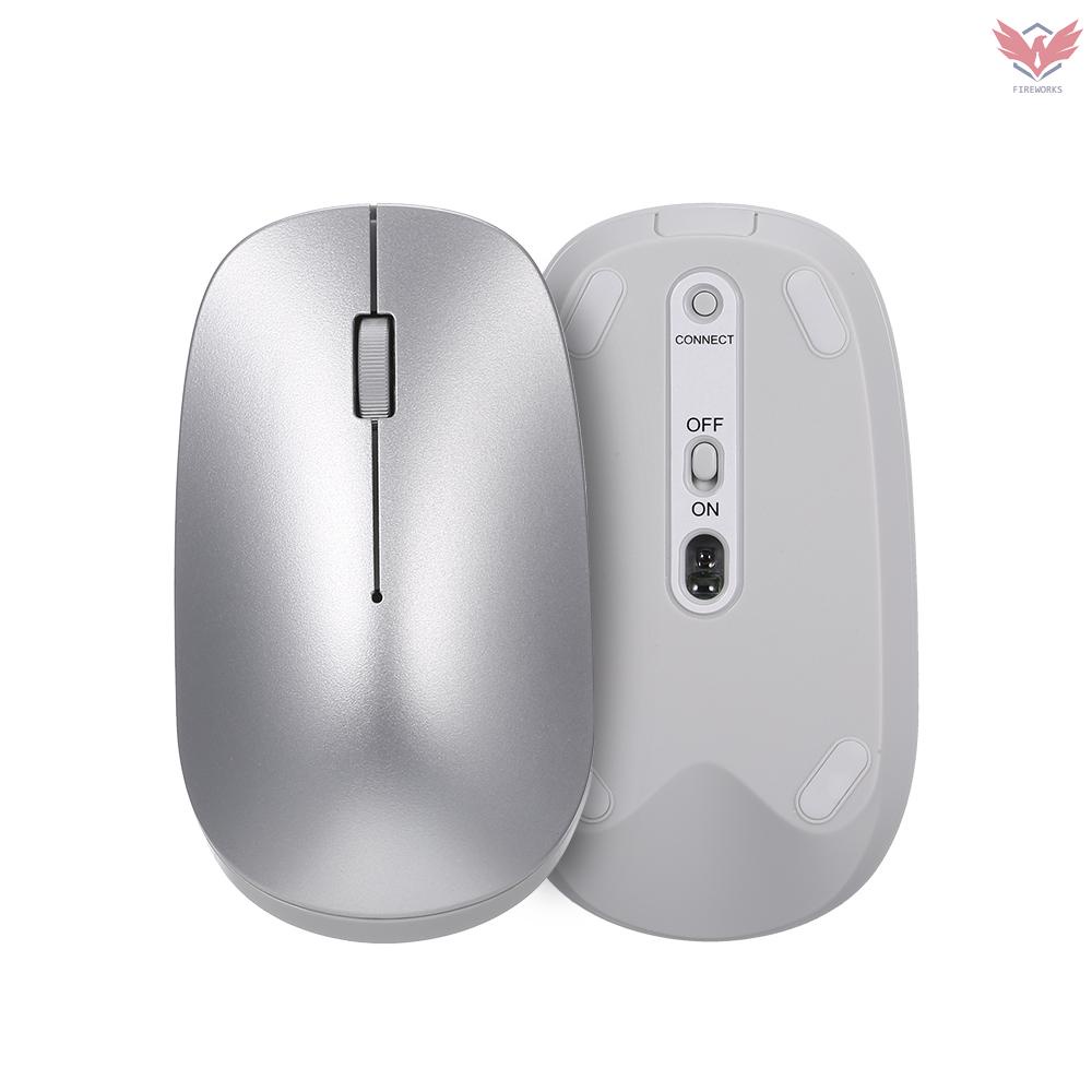 BT 5.0 Wireless Mouse Portable Ultra-thin Mute Mouse Ergonomic Mouse Home Office Mouse for Desktop Computer Laptop Silver