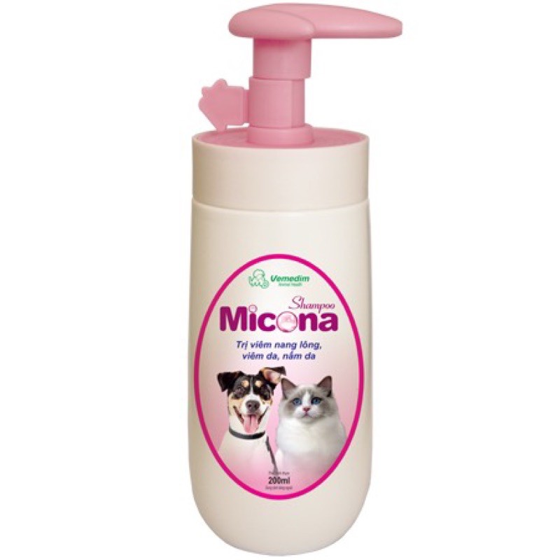 Sữa tắm Micona - trị viêm nang lông, viêm da, nấm da cho chó mèo - 200ml