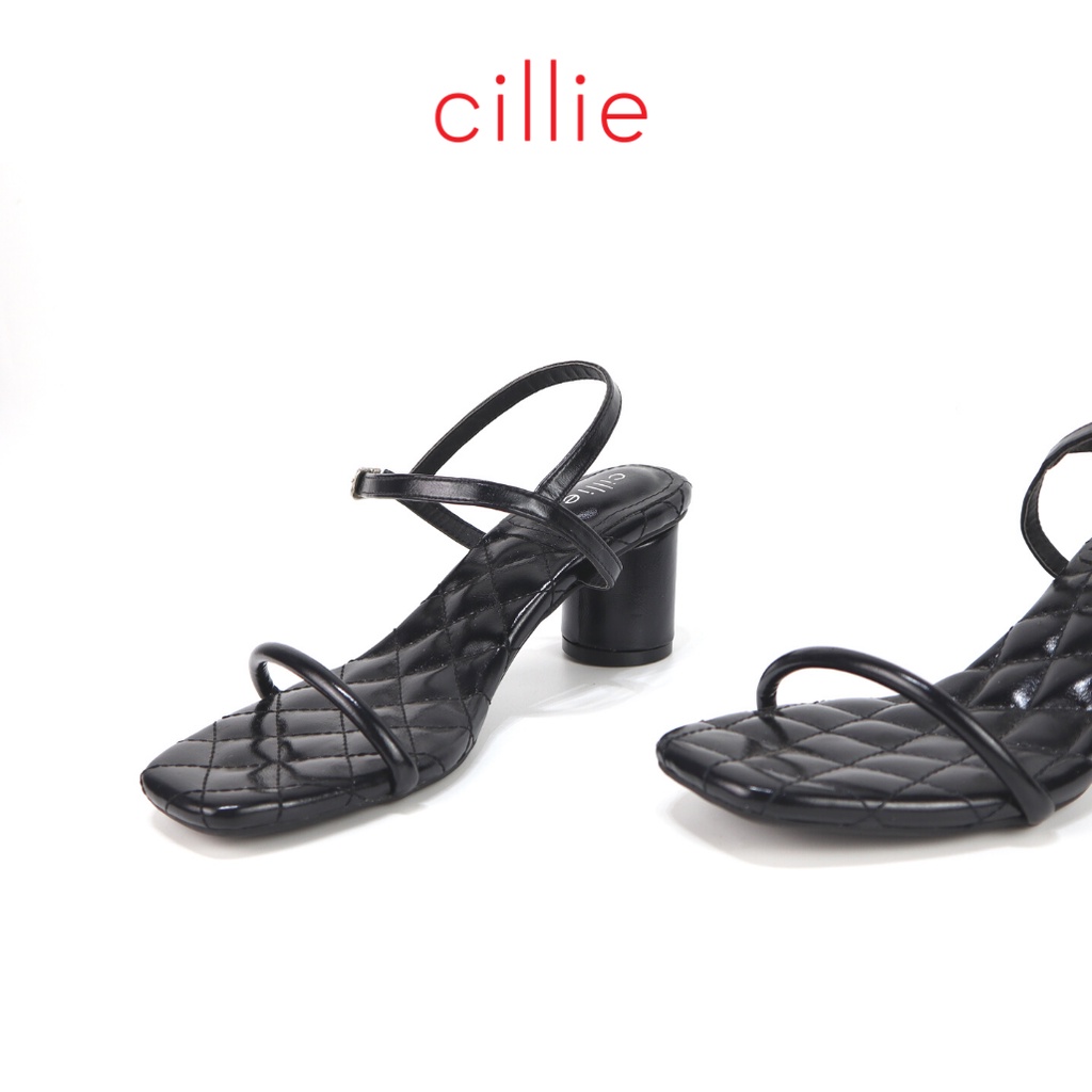 Giày sandal cao gót nữ quai dây ngang mới lạ gót trụ chắc chân cao 5cm đi học đi làm Cillie 1231