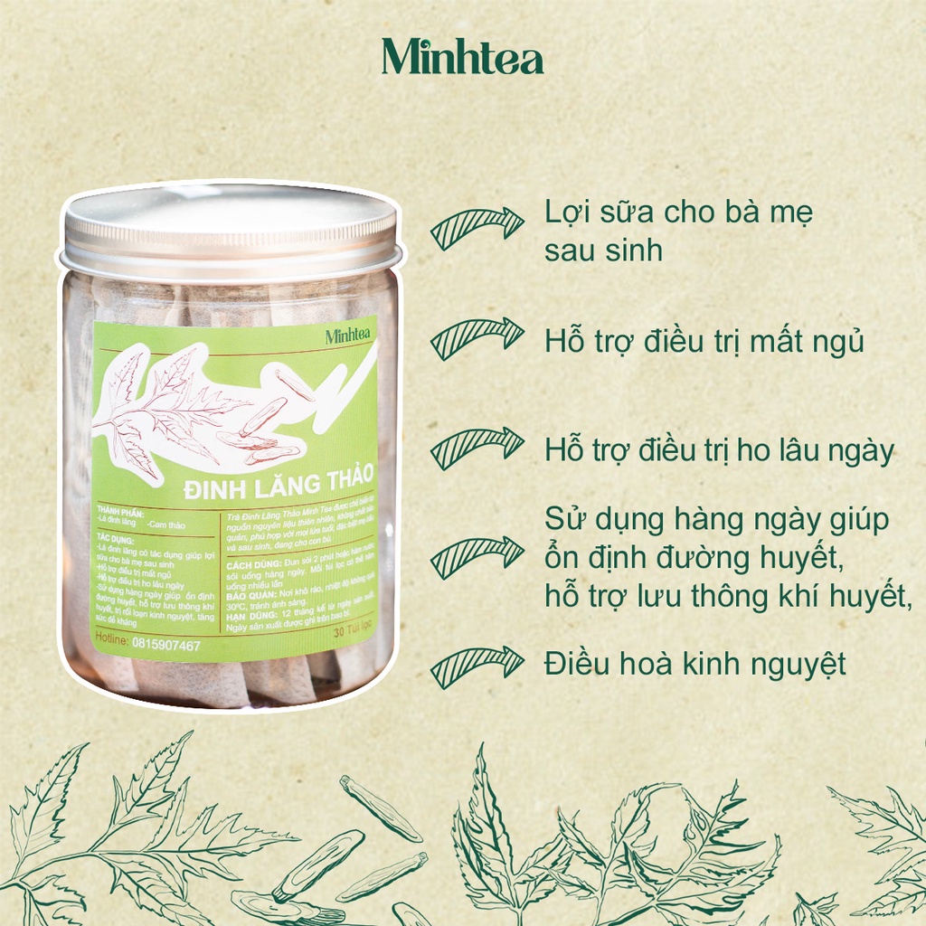 Trà Đinh Lăng Thảo Minhtea ngủ ngon thanh nhiệt lợi sữa