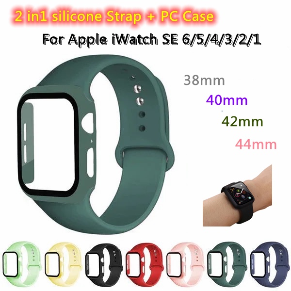Set vỏ bảo vệ đồng hồ + dây đeo kiểu thể thao cho iWatch Series 6/5/4/3/2/1 với size 38 / 40 / 42 / 44mm