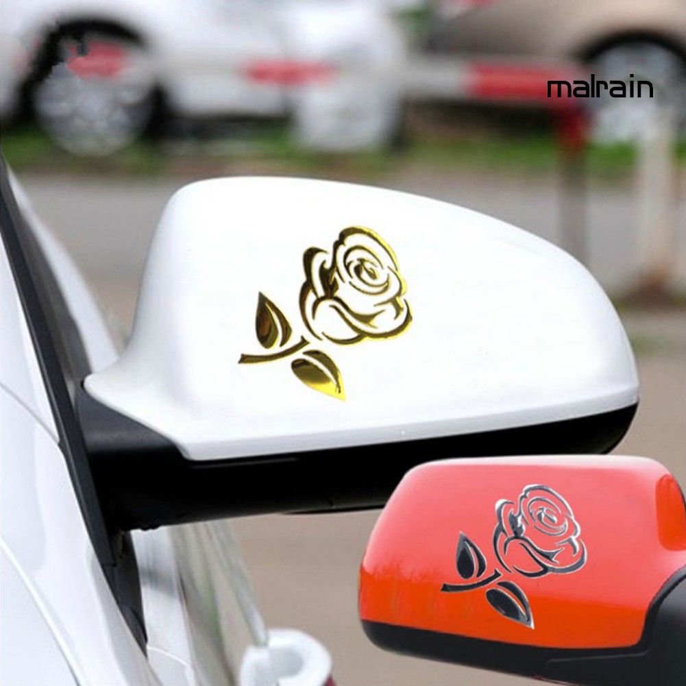 【VIP】Fashion Rose Flower Car Vehicle Light Lamp Brow Decor Rearview Mirror Sticker