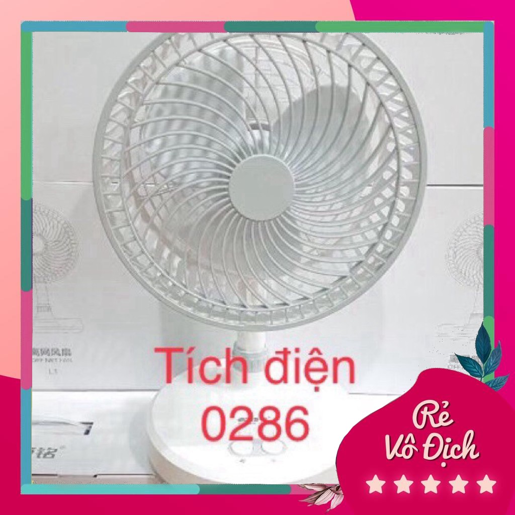 [Mã ELHA22 giảm 5% đơn 300K] Quạt Tích Điện 3 Chế Độ Gió + Đèn Led KM0286 Có BH