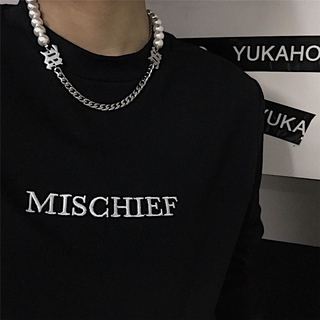  vòng cổ Nam Nữ Đính Ngọc Trai Phong Cách Hip Hop