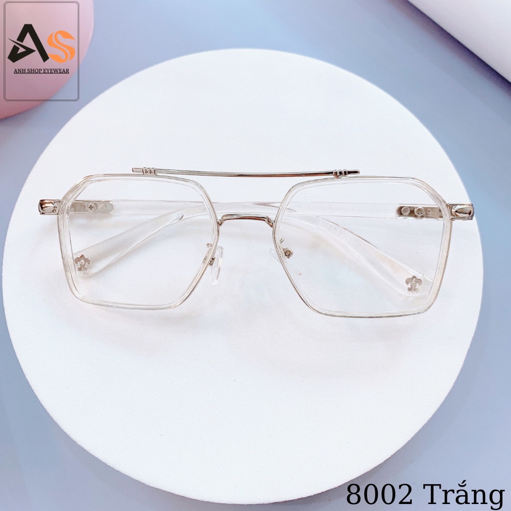 Kính vuông to thời trang nam nữ chất liệu kim loại 8802A