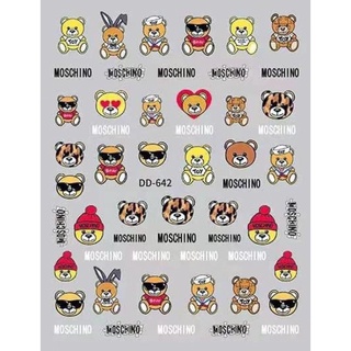 Sticker gấu moschino dán móng