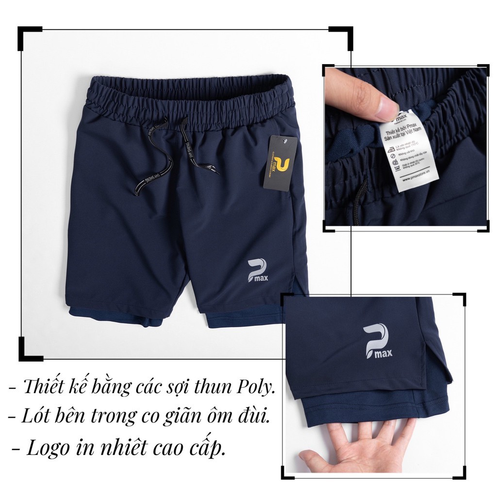 Quần đùi shorts 2in1 bó đùi trong Pmax mẫu hot hit | BigBuy360 - bigbuy360.vn