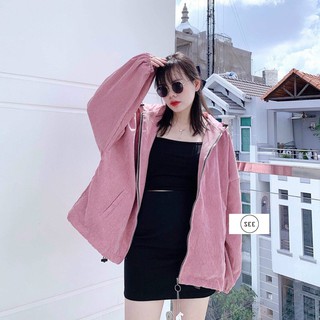 [Mặc là Auto Đẹp] Áo Khoác Nhung Nữ Trơn Oversize Form Rộng Thời Trang AA