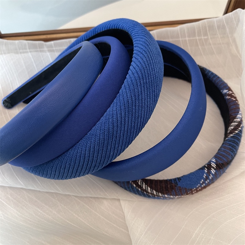 Bờm cài tóc tone màu xanh bản to phong cách Hàn Quốc cho nữ YOS