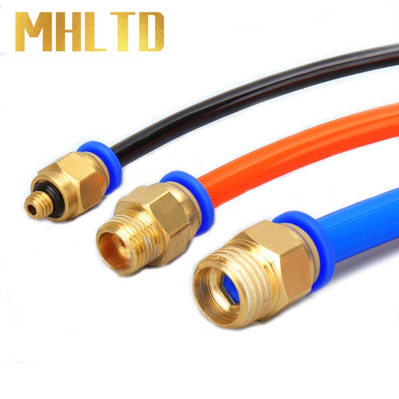 Đầu Nối Ống Khí Nén Bằng Đồng Thau 4mm 6mm 8mm 10mm 1 / 8 1 / 4 3 / 8 1 / 2