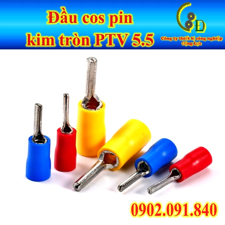 Đầu cos pin tròn đặc PTV 1.25-10 PTV 5-13, đầu cốt kim bấm nối dây điện 0.5mm, 1.5mm, 5mm bằng đồng