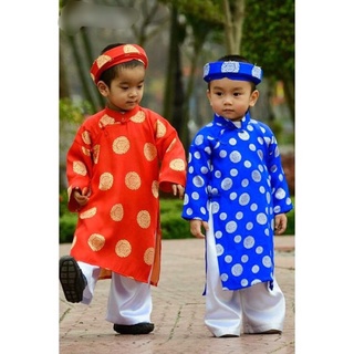 Bộ áo dài truyền thống kèm mấn cho bé trai