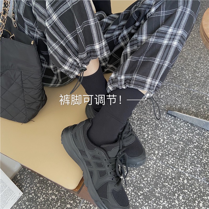 Quần Dài Nữ Xiaozhainv Họa Tiết Caro Thời Trang Phong Cách Hàn Quốc