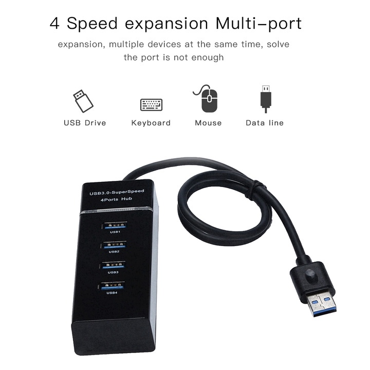 [Hàng xịn 3.0] Bộ chia USB HUB 3.0 chia 1 ra 4 cổng USB (giao màu ngẫu nhiên)