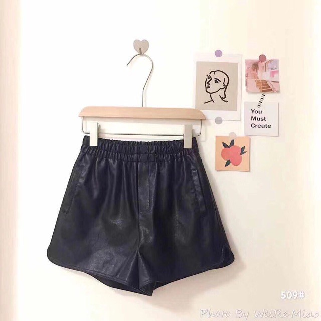 Quần short da 2 cúc #508