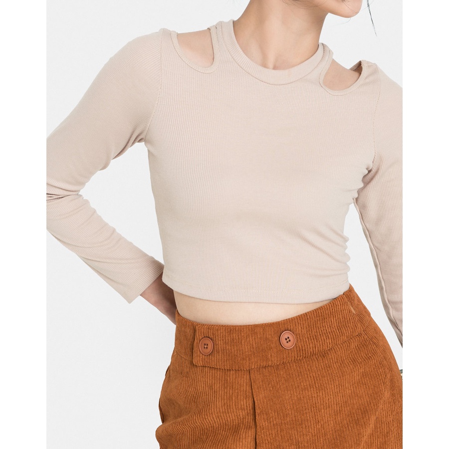 Áo Thun Nữ Thời Trang JUNO Dáng Ôm Cutout Vai JNATH001