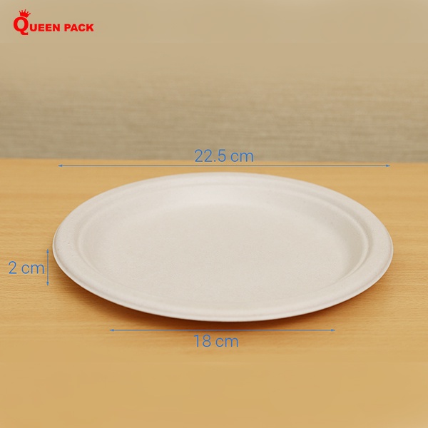 Sỉ 50 Đĩa Bã Mía Tròn Nhiều Size Màu Tự Nhiên Dùng 1 Lần Cao Cấp