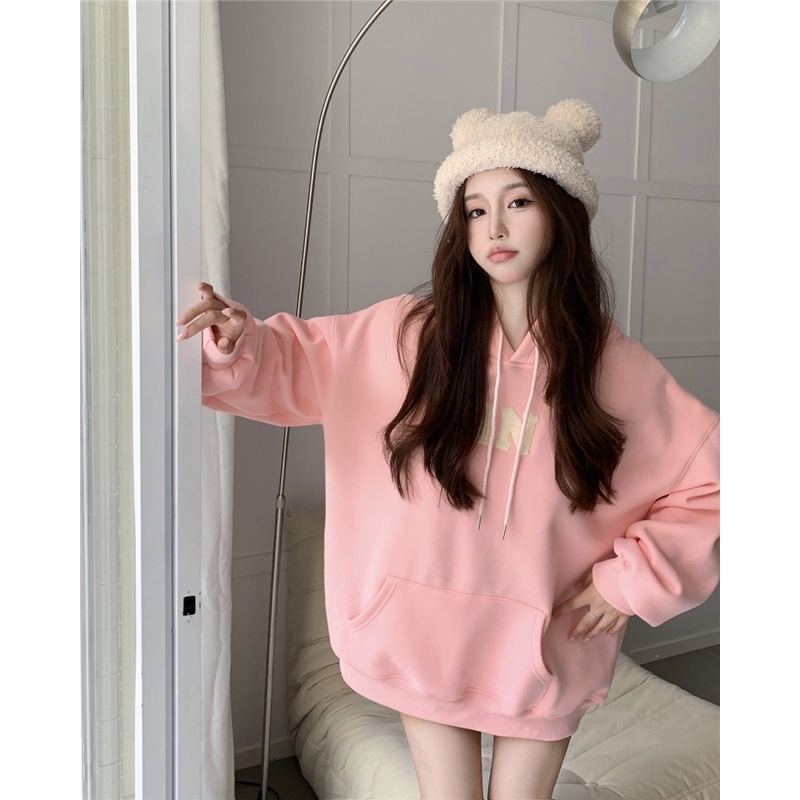 Áo Len Lông Nhung Tay Dài Dáng Rộng Phong Cách Hàn Quốc Mới Cho Nữ