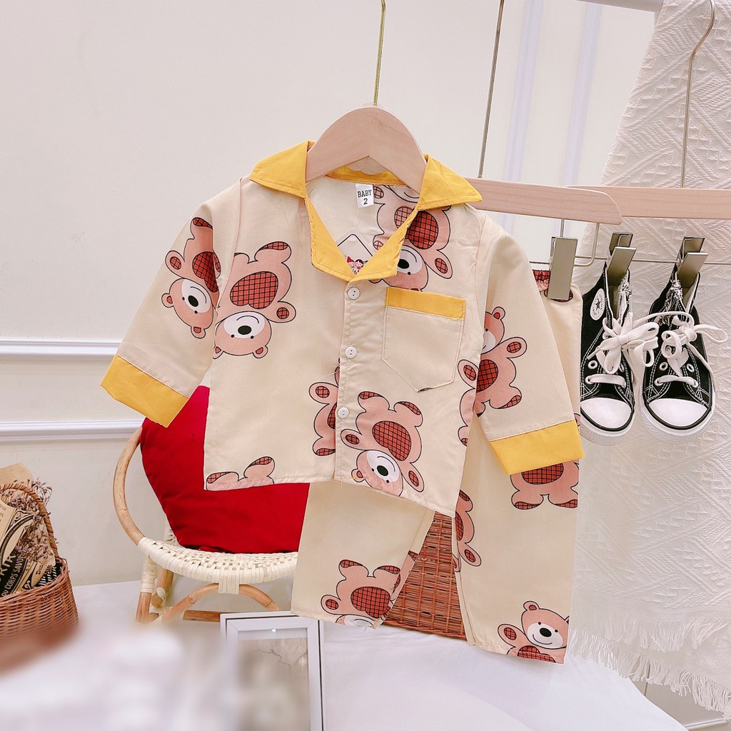 Đồ bộ cho bé pijama dài tay AM798 - đồ bộ bé trai và đồ bộ bé gái cộc tay xinh xắn AM935