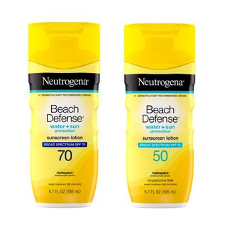 Kem Chống Nắng Đi Biển Neutrogena Beach Defense Water + Sun Protection Sunscreen Lotion SPF 70/50 (198ml) - Hàng Mỹ