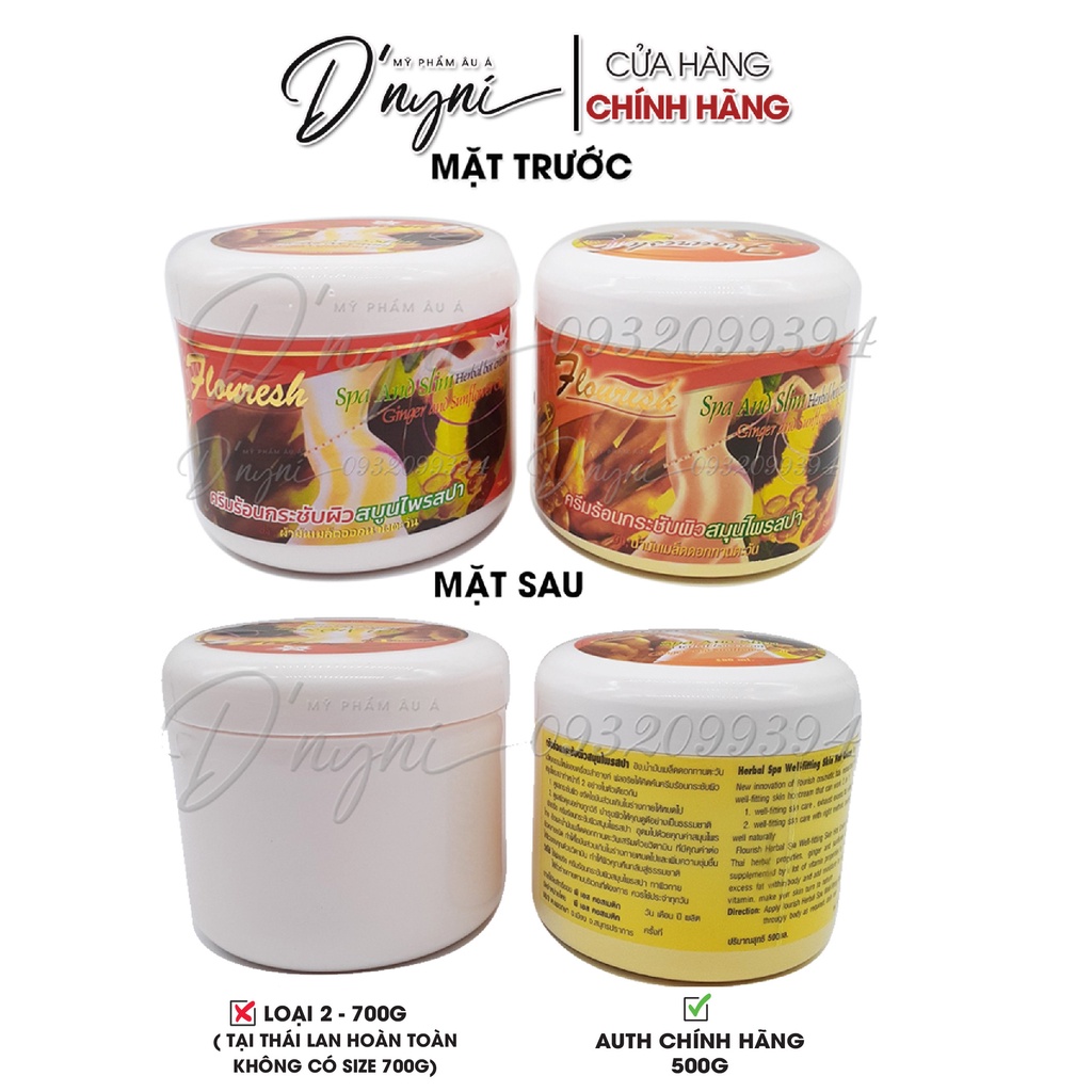 Kem Tan Mỡ Bụng Gừng Ớt Flourish Thái Lan 500ml