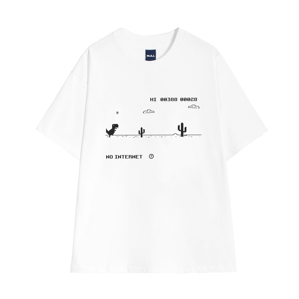 Áo Thun Nam Tay Ngắn Thời Trang In Hình KHỦNG LONG NO INTERNET -MAL STORE- MALBA003