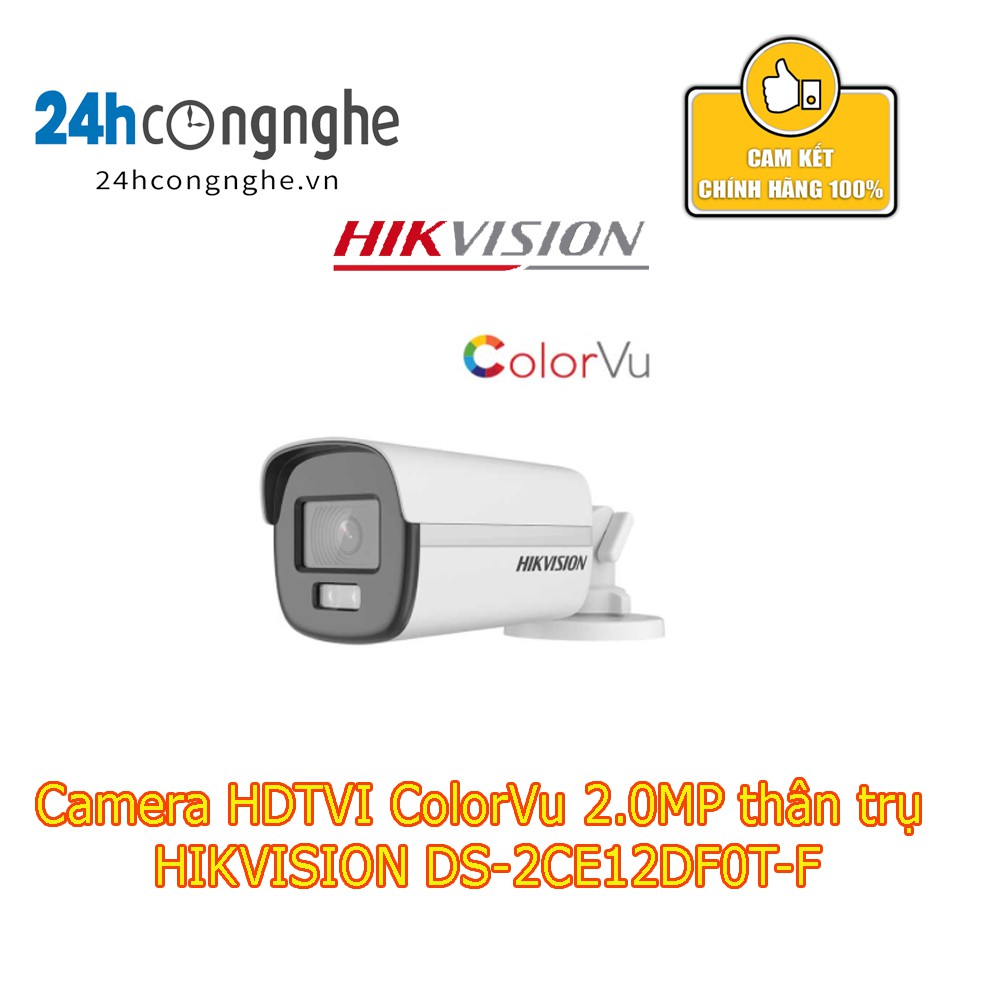 Camera HDTVI ColorVu 2.0MP thân trụ HIKVISION DS-2CE12DF0T-F