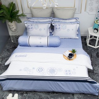 Bộ Ga Chần Gòn Cotton Solid Edena 366 Gồm 5 Món