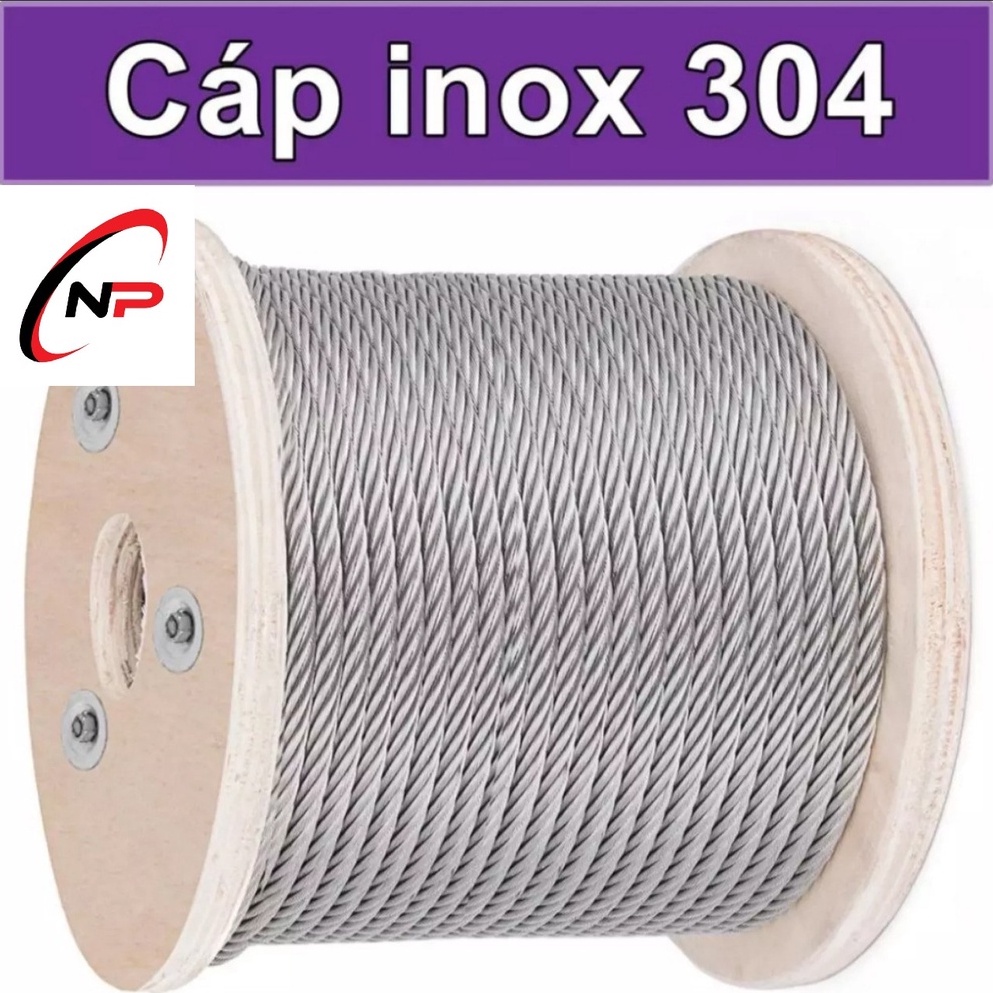 30 Mét cáp INOX 304 3mm chống rỉ sét,ăn mòn cực tốt.Làm dây phơi quần áo,trang trí nhà cửa....kimkhinhatphat