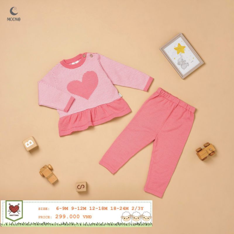 Moon -  Bộ áo váy len Moon cho bé 6-16kg