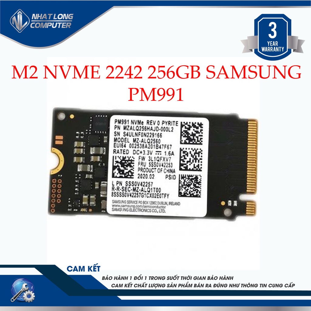 Ổ Cứng SSD Samsung PM991 256GB M2 2242 PCIe NVMe Gen 3×4