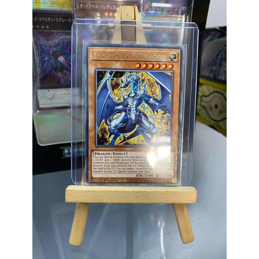 [ Dưa Hấu Yugioh ] Lá bài thẻ bài Lightpulsar Dragon – Rare - Tặng bọc bài nhựa bảo quản