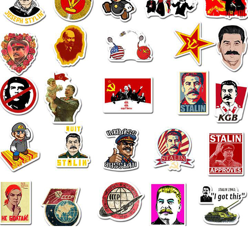 Bộ 50 Miếng Dán Trang Trí Kiểu Chữ Russia Soviet 0129