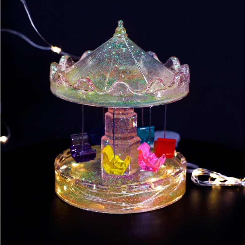 Bộ Khuôn Silicone Làm Ghế Xoay Hình Vòng Quay Ngựa Gỗ DIY