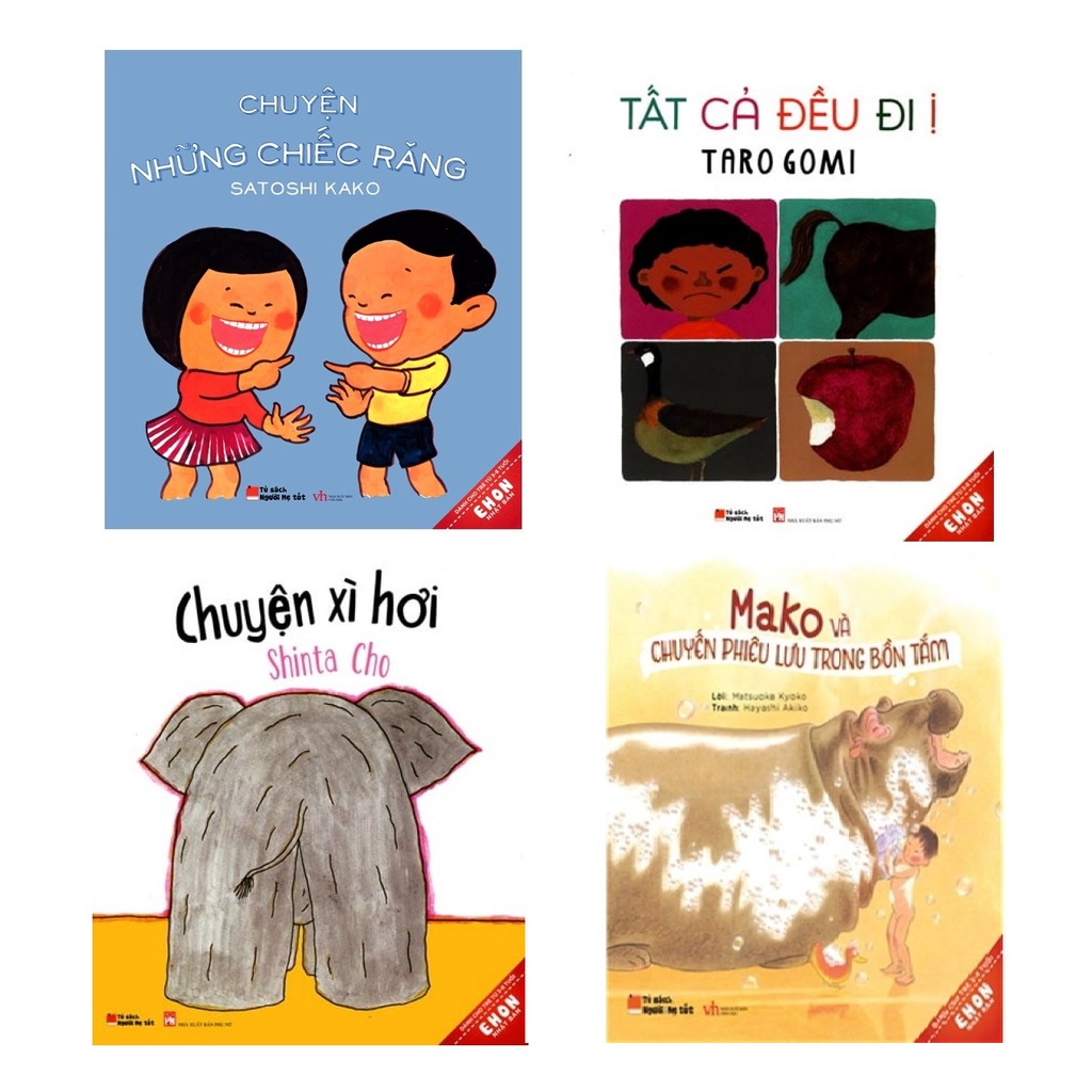 Sách - Combo Ehon Nhật Bản - Chuyện Những Chiếc Răng + Chuyện Xì hơi+ Tất cả đều đi ị+Mako và chuyến phiêu lưu trong bồ