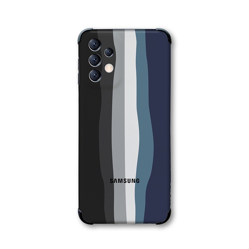 Original Rainbow Color Case Samsung Galaxy A73 A53 A33 A23 A13 A12 5G 4G Gradient Brand Silicone Cover