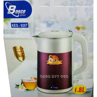 Ấm đun siêu tốc 2 Lớp Bosco KEG-9207